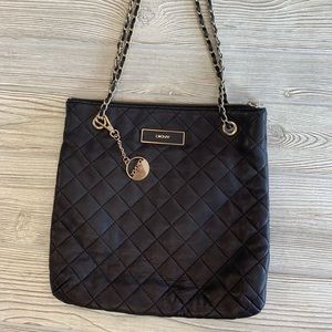 DKNY black leather bag